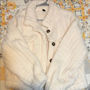 SHEIN Cream Teddy Jacket for Women